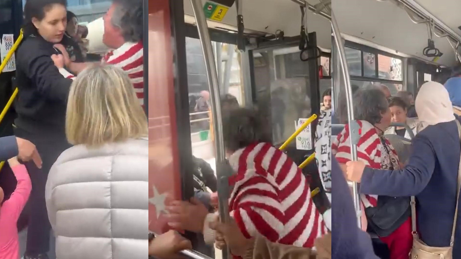 Otobüste yer kavgası... Olan araya giren şoföre oldu