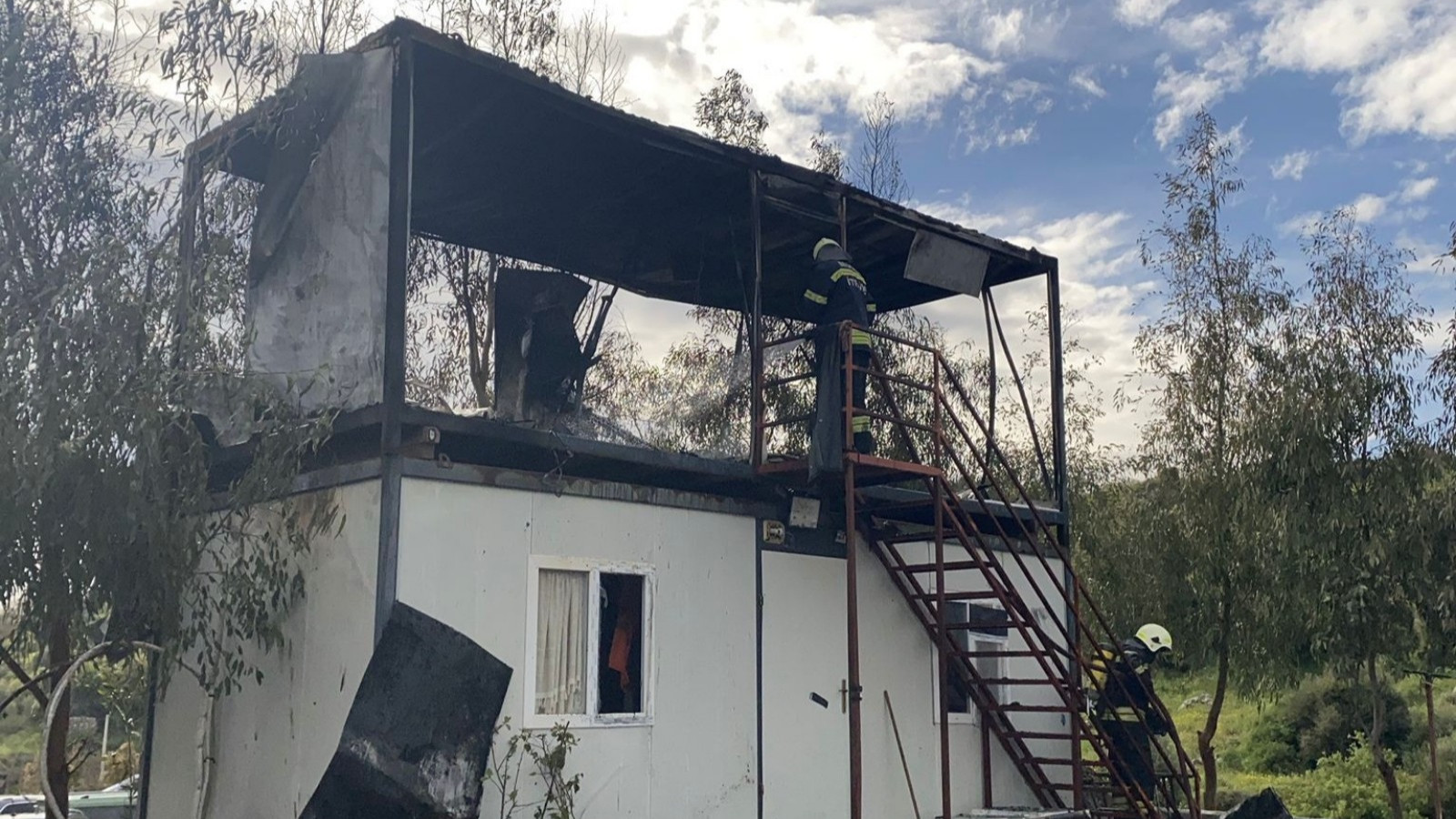 Bodrum'da konteyner yangını