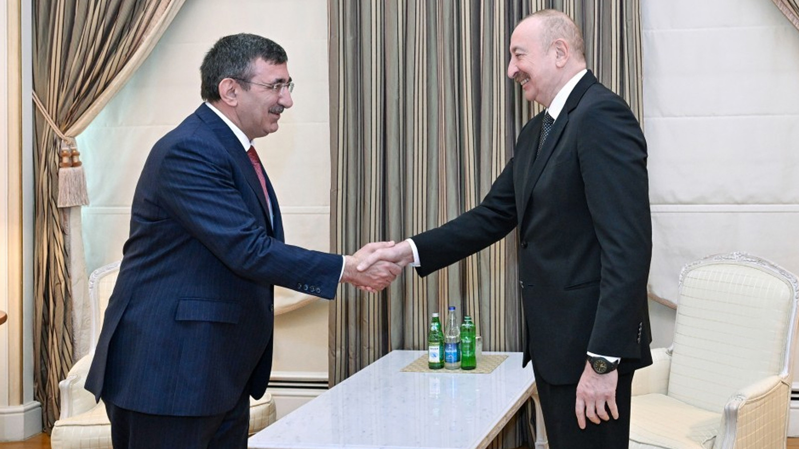 Cumhurbaşkanı Yardımcısı Yılmaz, Azerbaycan Cumhurbaşkanı Aliyev'le görüştü