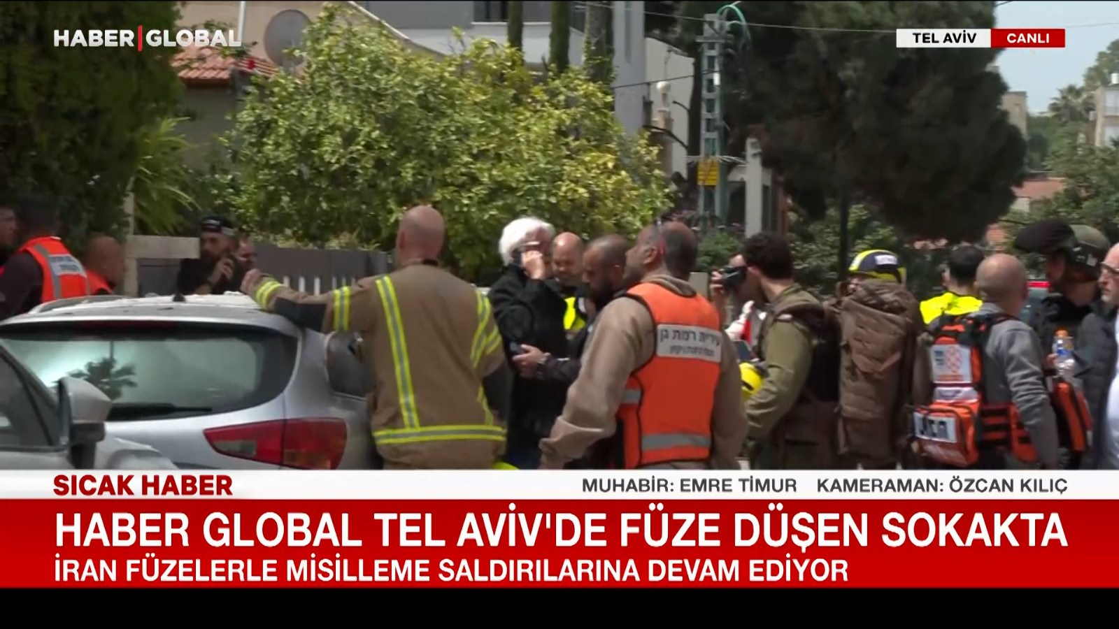Haber Global Tel Aviv'de füze düşen sokakta