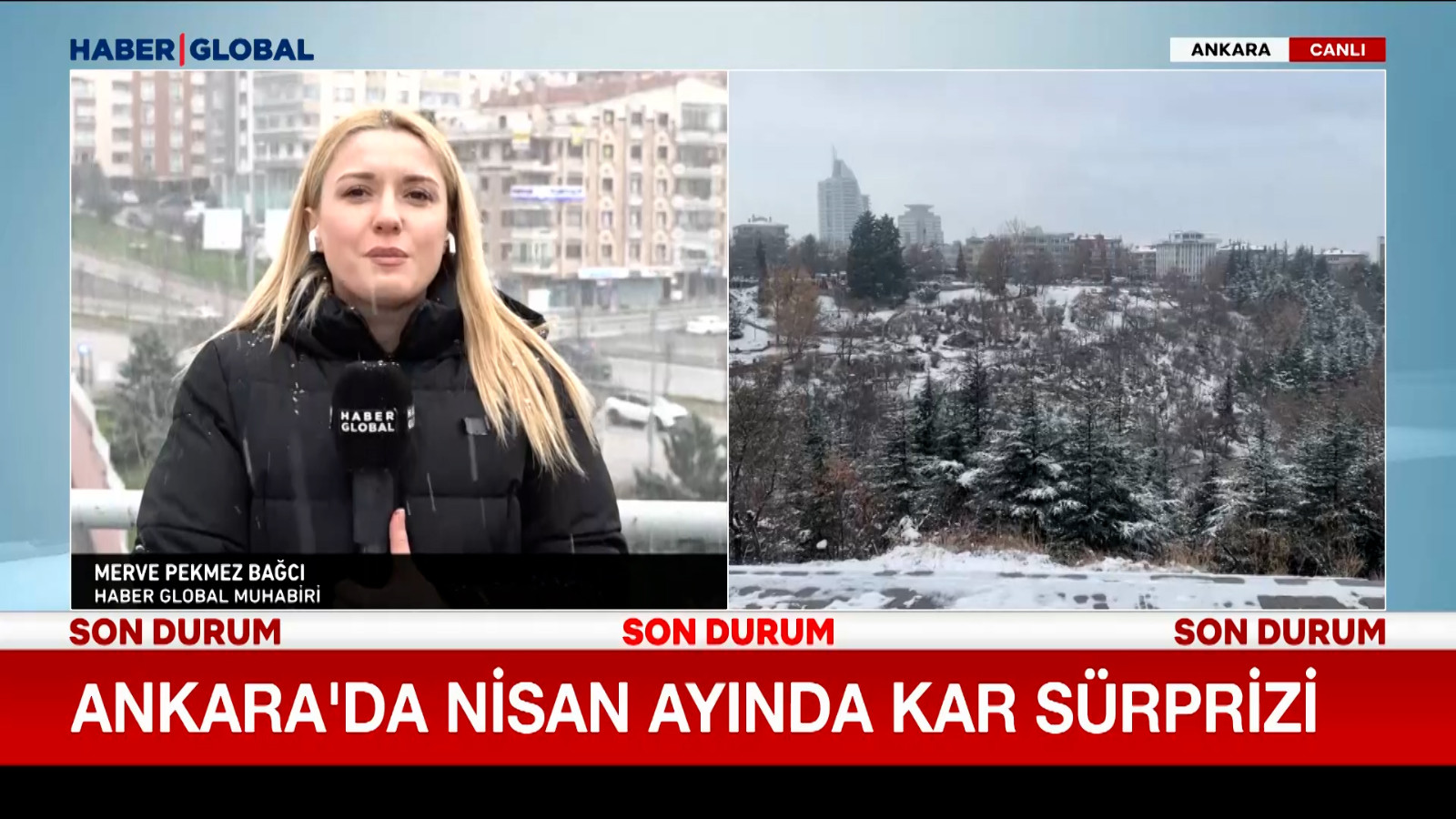 Nisan ayında Ankara’da kar sürprizi