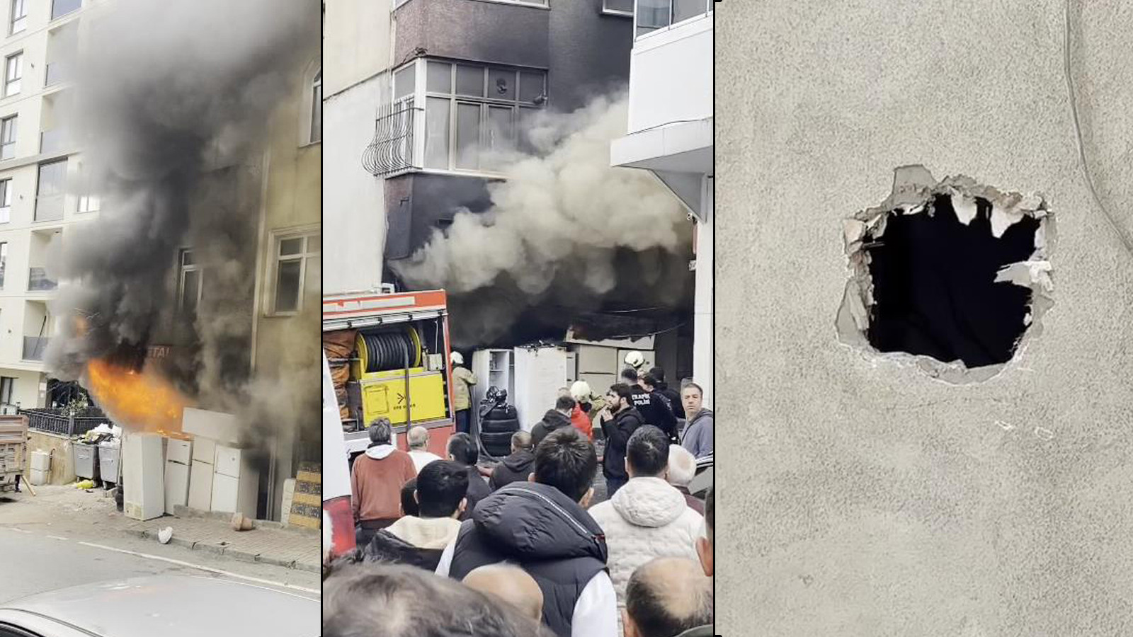 İstanbul'da can pazarı... Duvarı delerek kurtuldular!