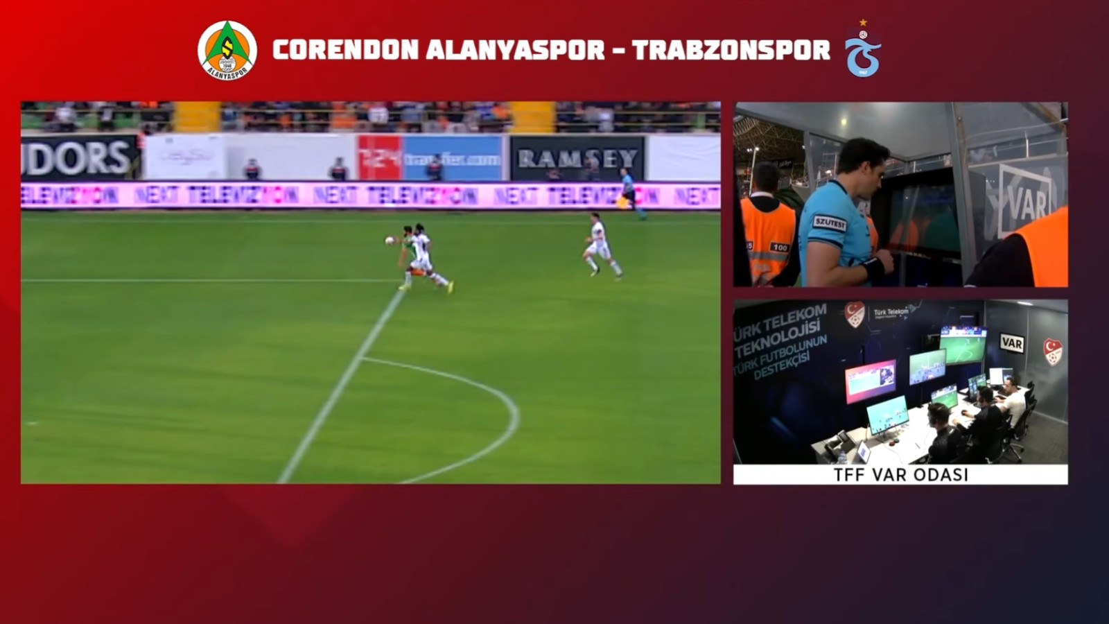 Alanyaspor - Trabzonspor maçındaki elle oynama pozisyonunun VAR kayıtları açıklandı