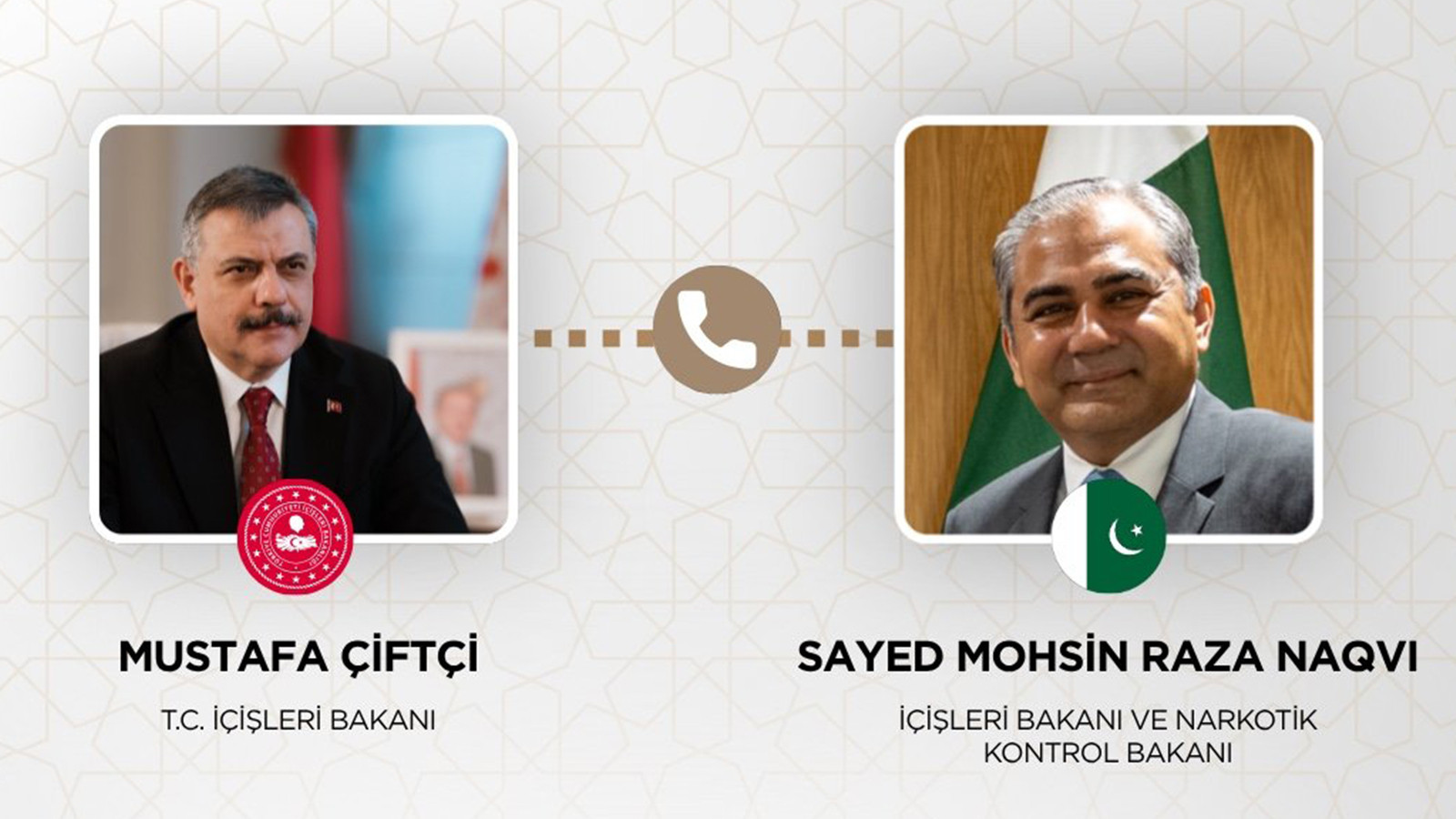 İçişleri Bakanı Çiftçi, Pakistanlı mevkidaşı Naqvi ile görüştü