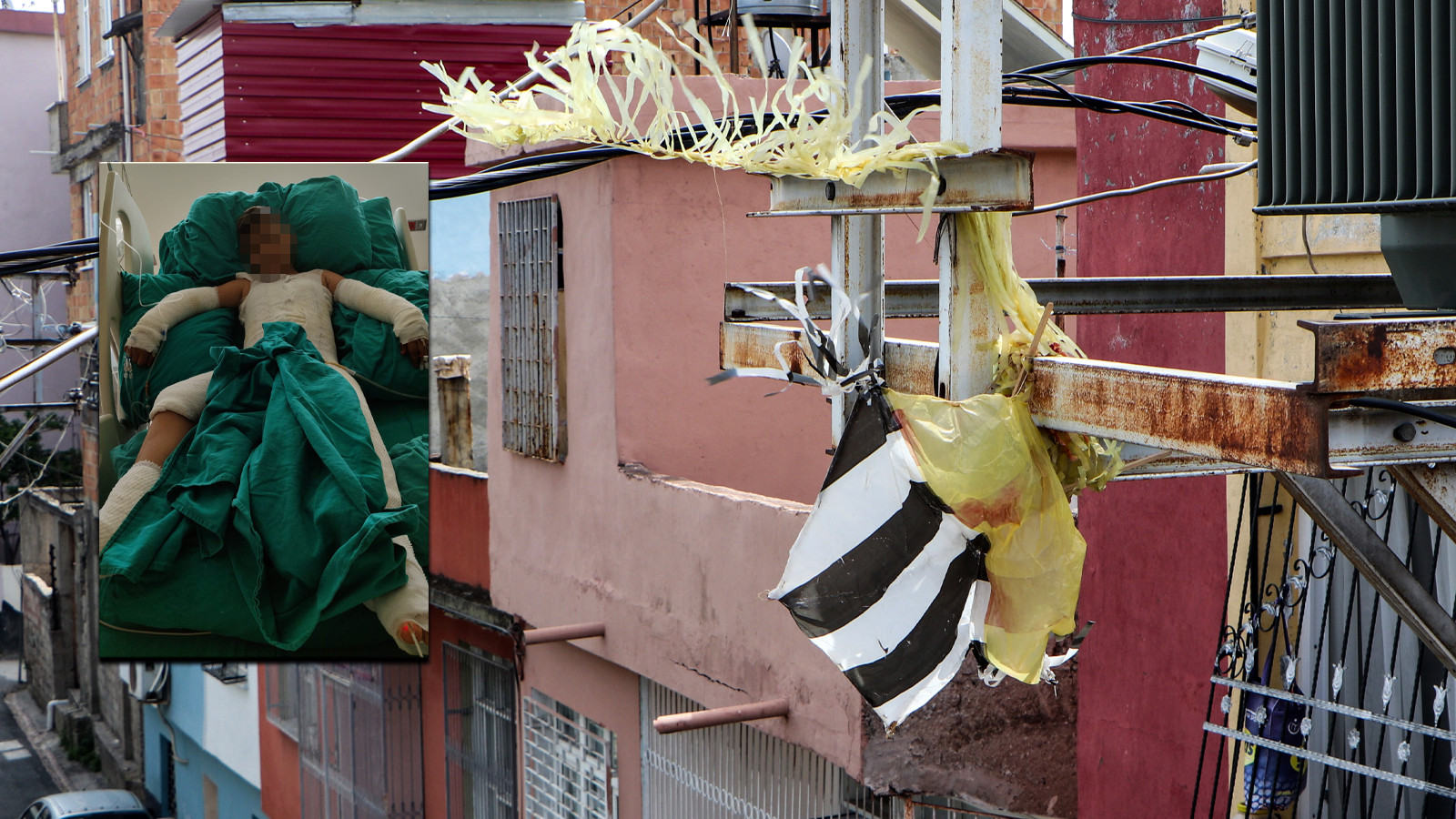 Trafoya takılan uçurtmasını almak isterken akıma kapıldı!