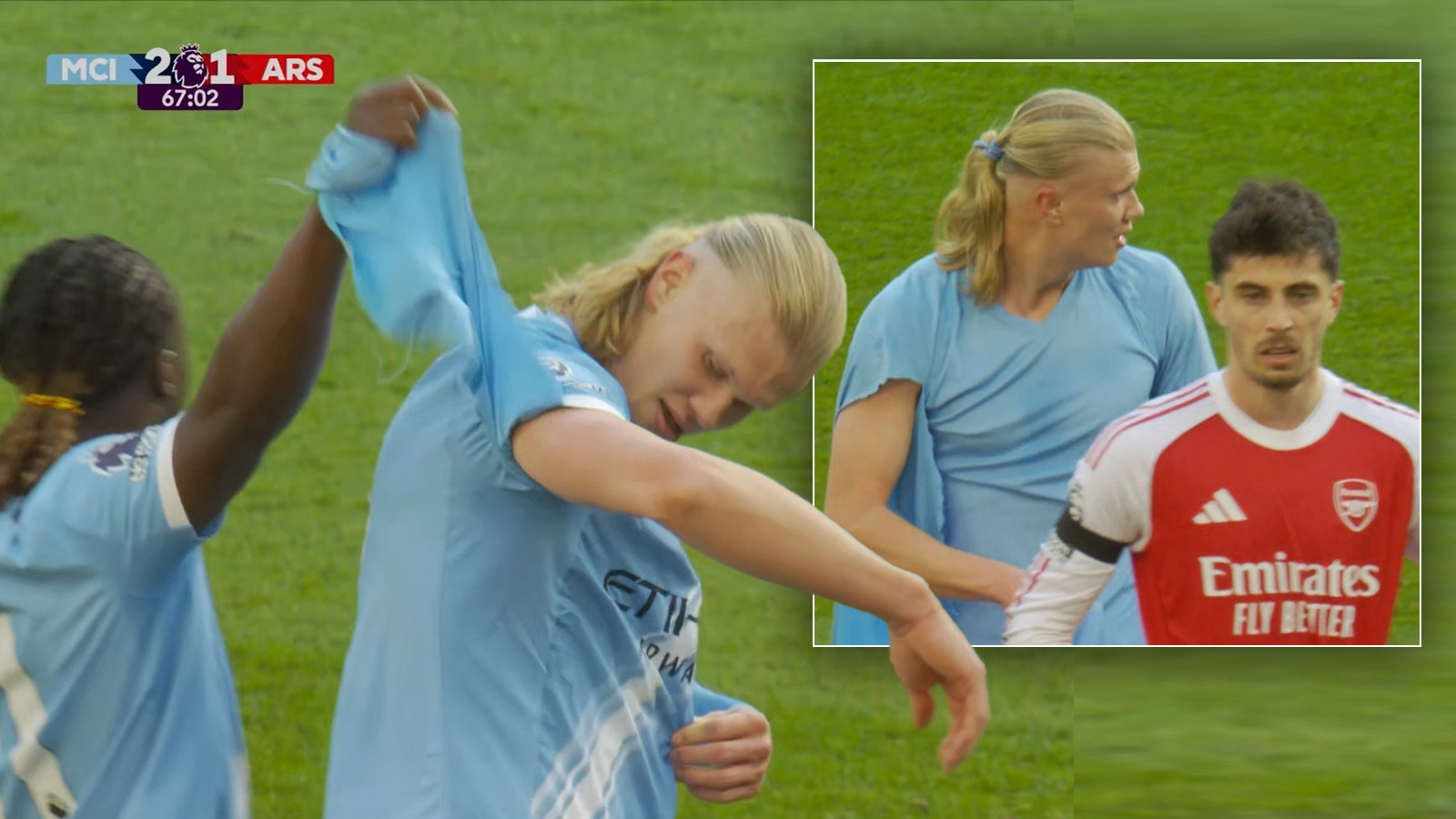 Haaland forması yırtıldı sandı! Premier Lig'de ilginç olay