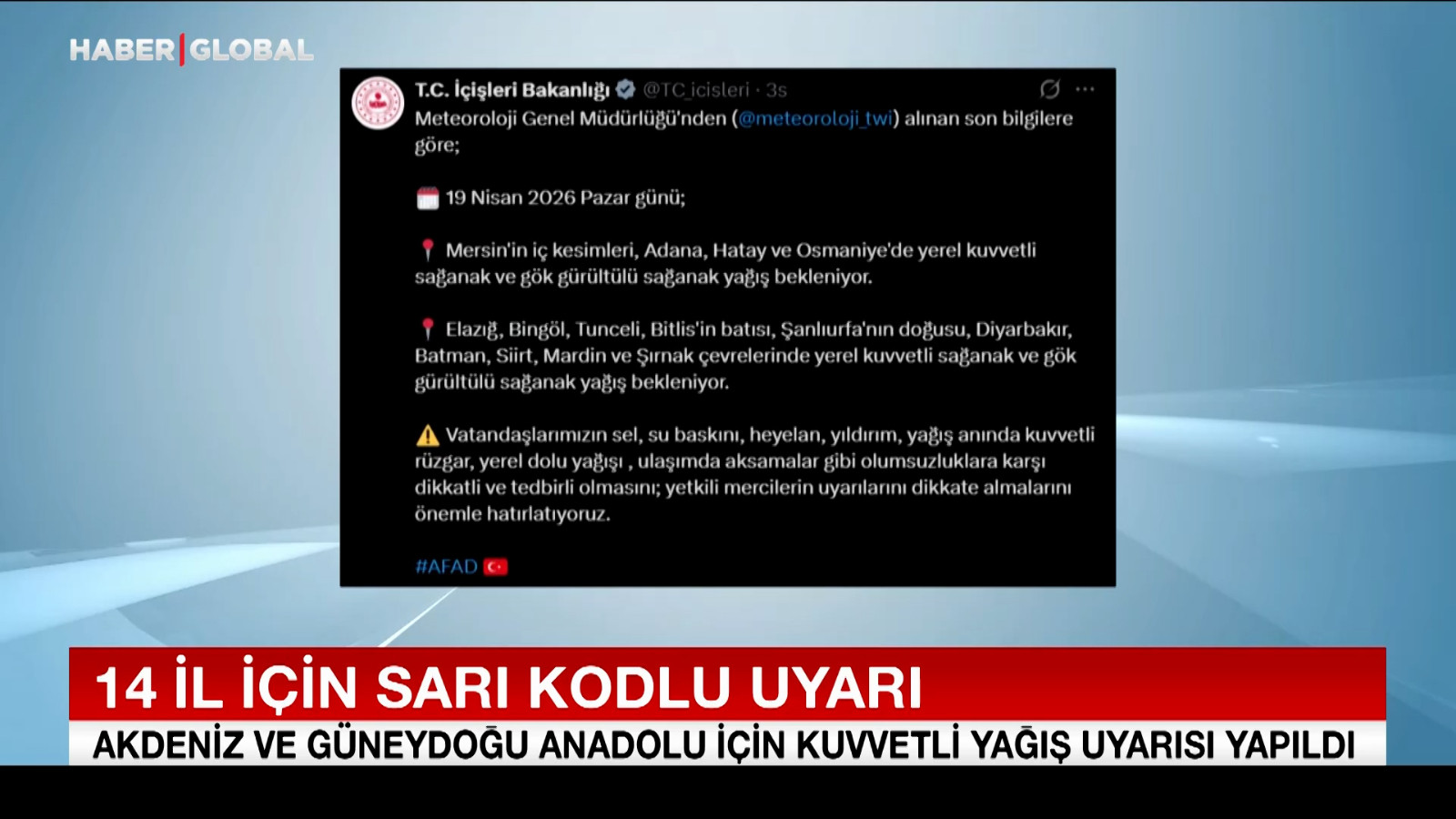 14 il için sarı kodlu uyarı: Hafta boyunca yağış görülecek