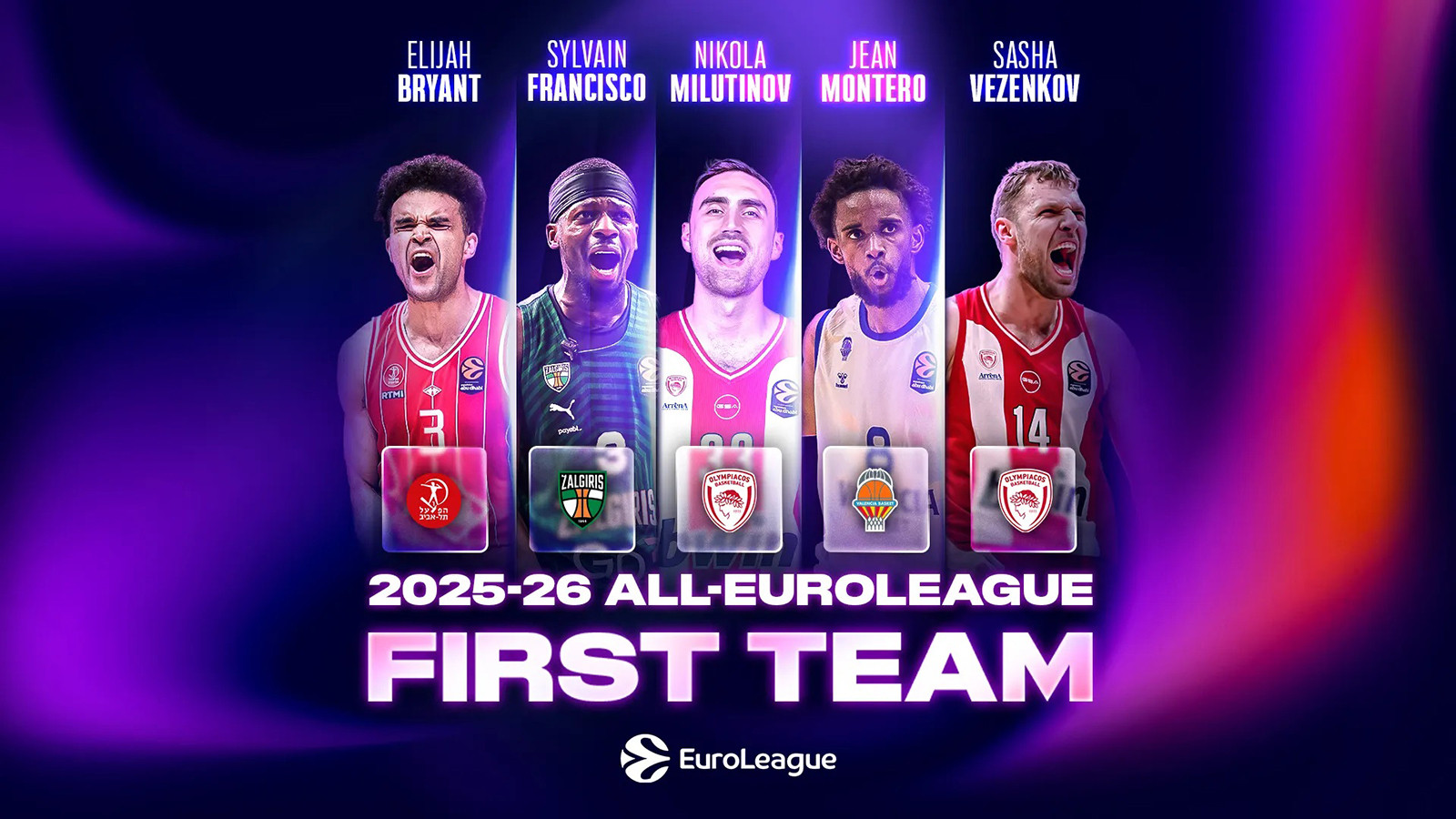 Euroleague'de 'sezonun en iyi 5'i belli oldu