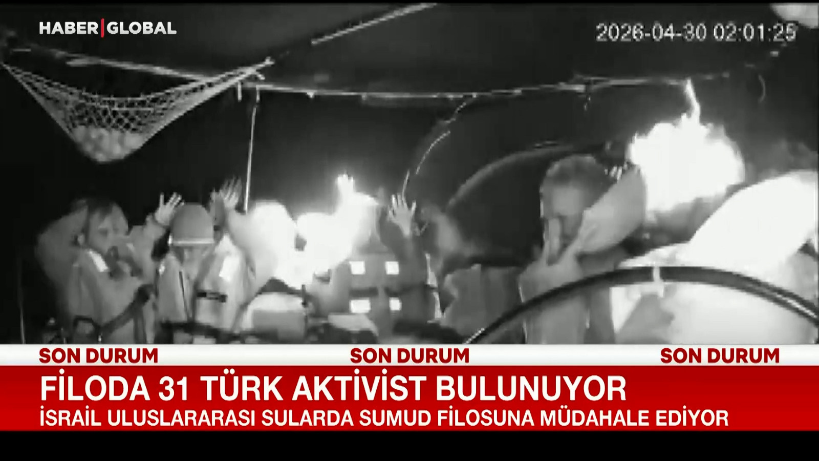 İsrail'in Sumud Filosuna saldırı anları kamerada