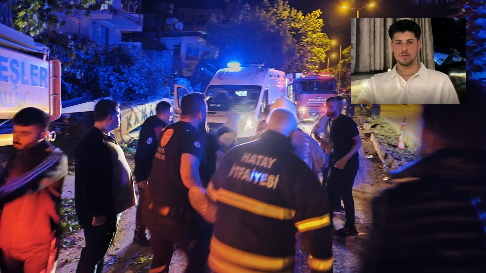 Hatay'da iş makinesine çarpan otomobildeki Doğan c…