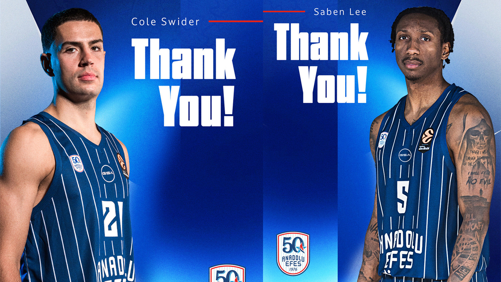 Anadolu Efes'te iki oyuncu takıma veda etti