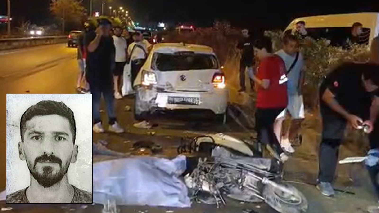 Motosiklet emniyet şeridindeki otomobile çarptı: 1 ölü, 1 yaralı