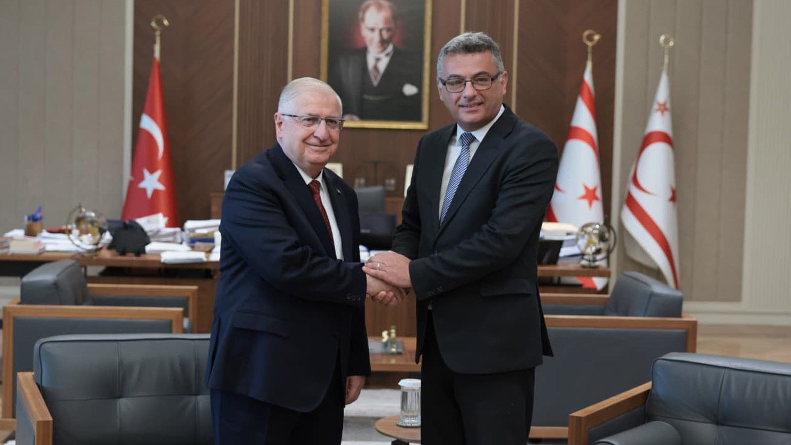 KKTC Cumhurbaşkanı Erhürman, Milli Savunma Bakanı Güler ile Bir Araya Geldi