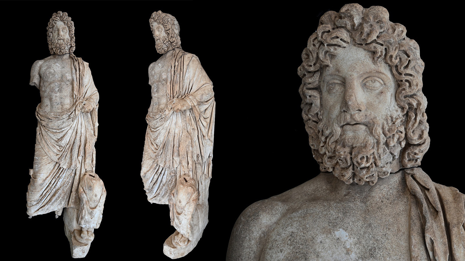 Aspendos'ta tarihi keşif: Sağlık Tanrısı ve oğlunun heykeli bulundu