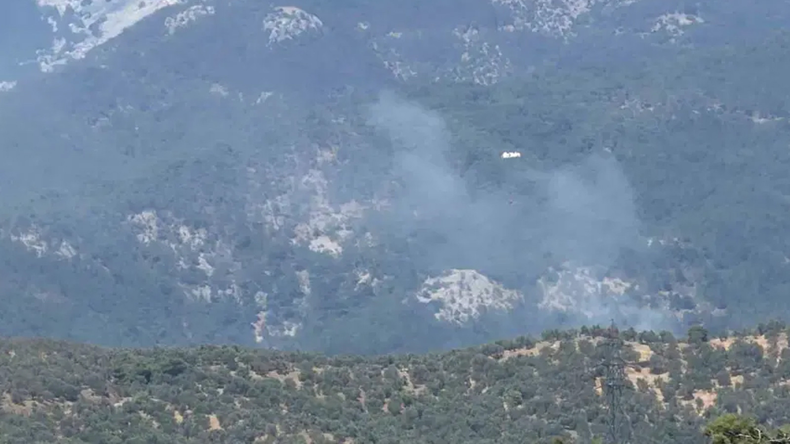 Kazdağı Milli Parkı'ndaki orman yangını