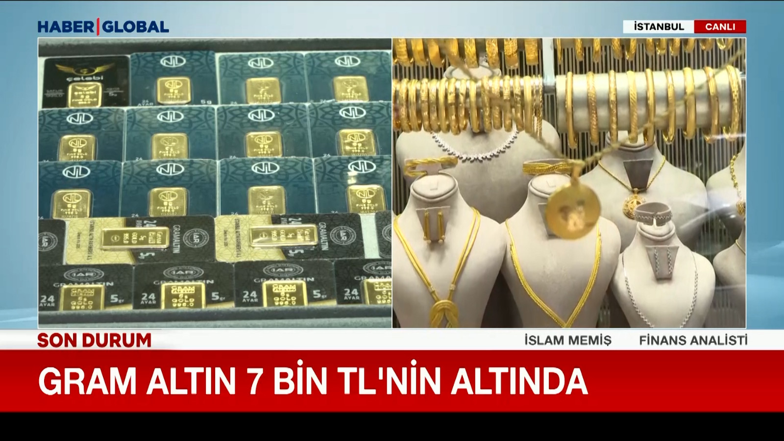Gram altın 7000 TL'nin altında!