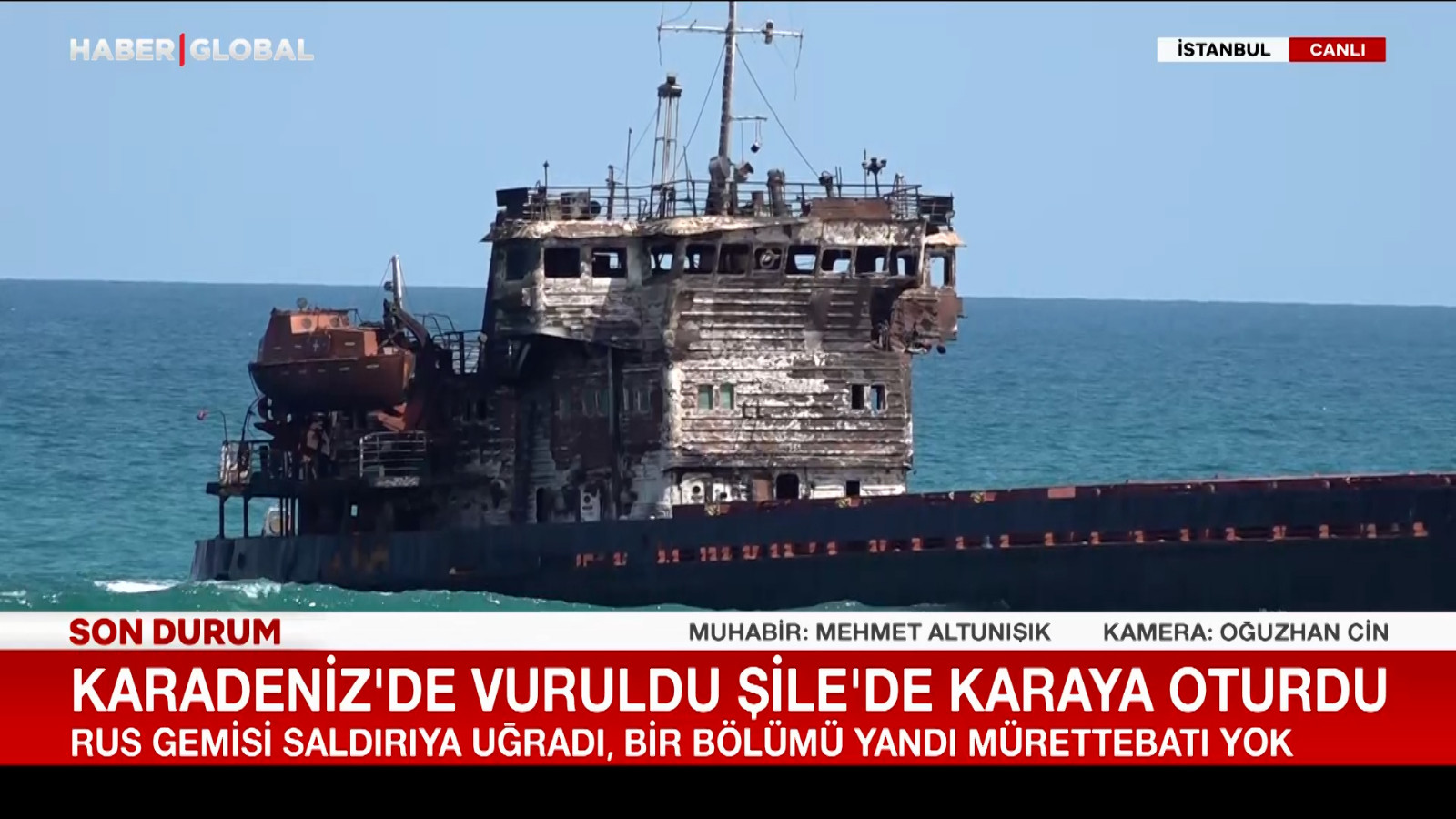 Karadeniz’de vuruldu Şile’de karaya oturdu