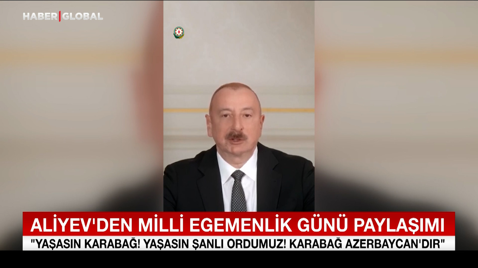 Aliyev: Karabağ'da devlet egemenliği yeniden sağlandı