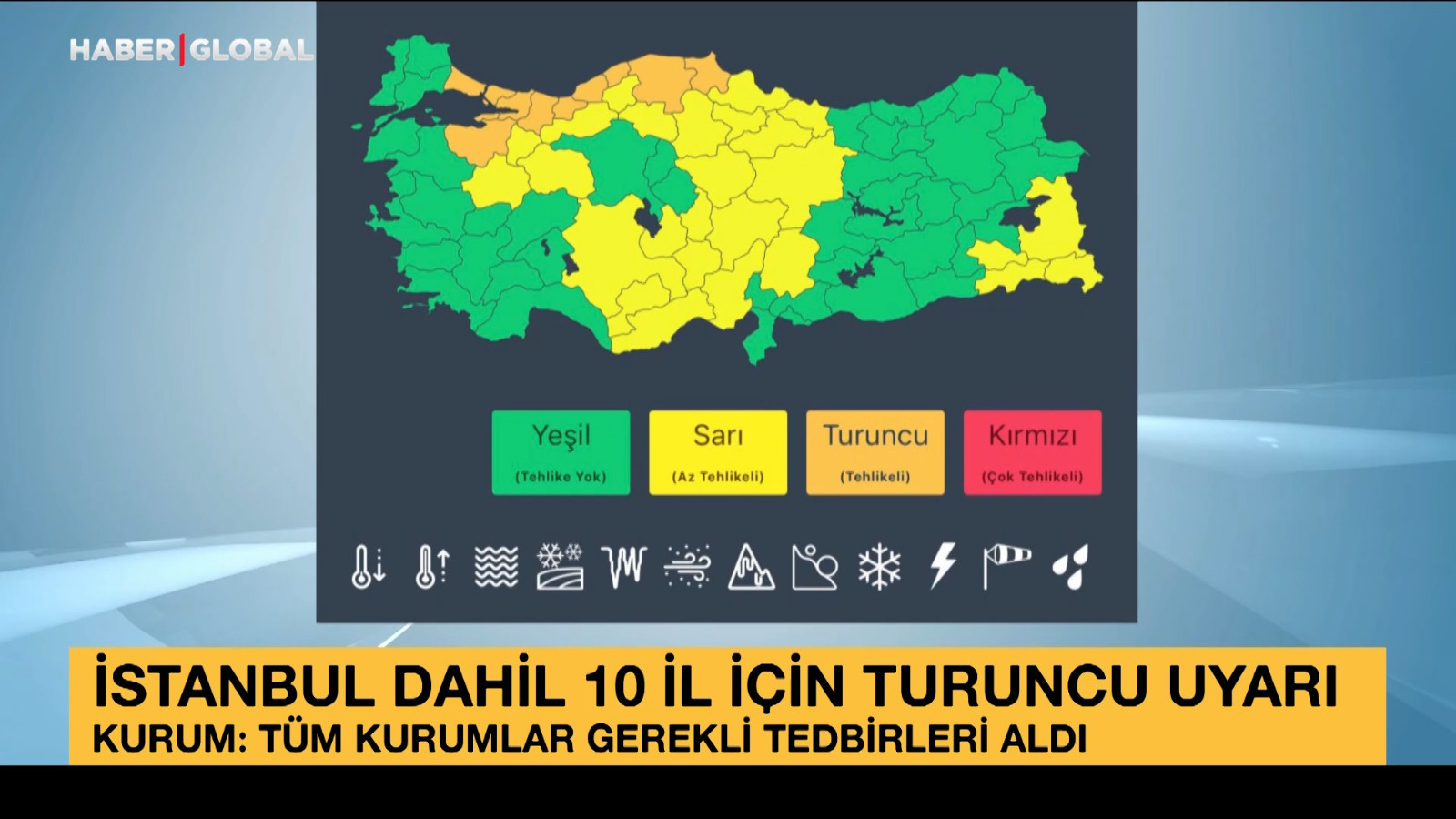 Meteoroloji, 10 il için turuncu, 26 il için sarı kodlu uyarı yaptı
